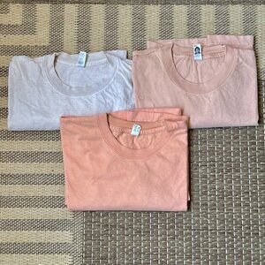 Los Angeles Apparel shades of pink and orange boxy tees 3 pack🔥